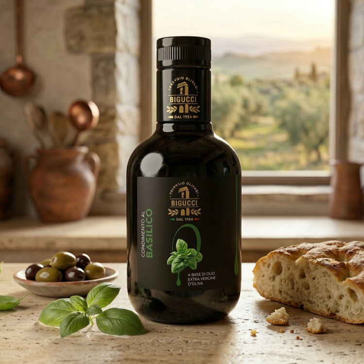 BIGUCCI Condimento al Basilico - Oliwa z Oliwek Bazyliowa 0,25l