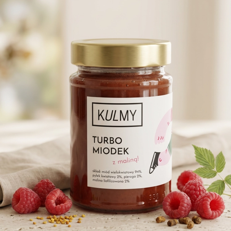 Miód od Kulmy - Turbo Miodek z maliną 350g