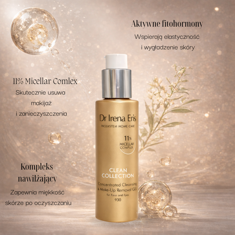 Dr Irena Eris CLEAN COLLECTION 930 Skoncentrowany Żel do Oczyszczania i Demakijażu Twarzy i Oczu – 190 ml